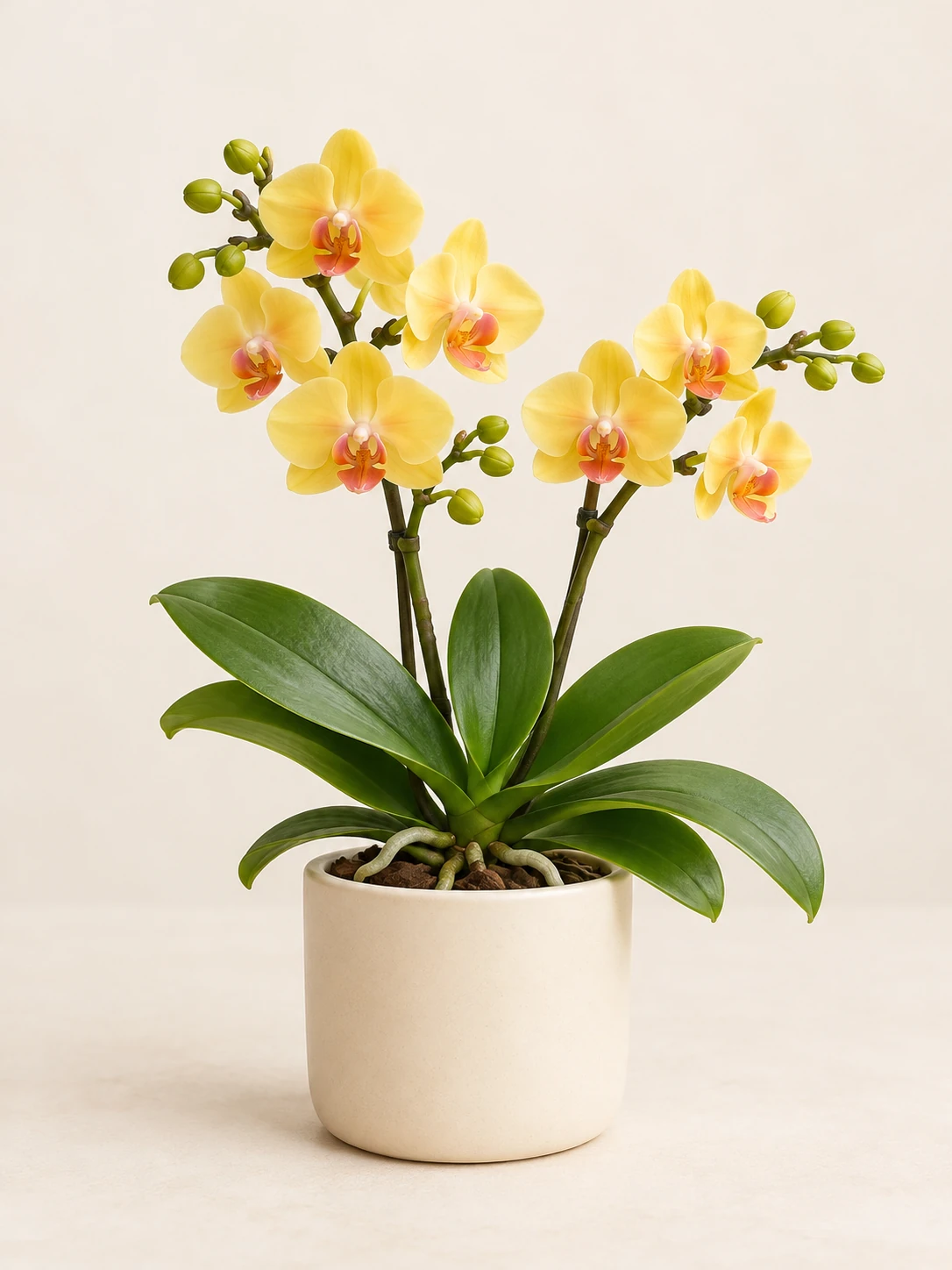 Illustrative yellow Phalaenopsis flower colour image